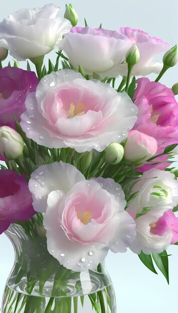 Exquisite Lisianthus flowers in a vibrant colorful bouquet Soft and delicate petals