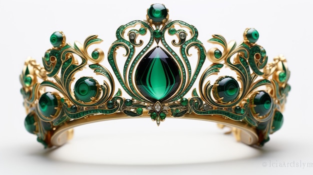 Exquisite Malachite Crown on white background