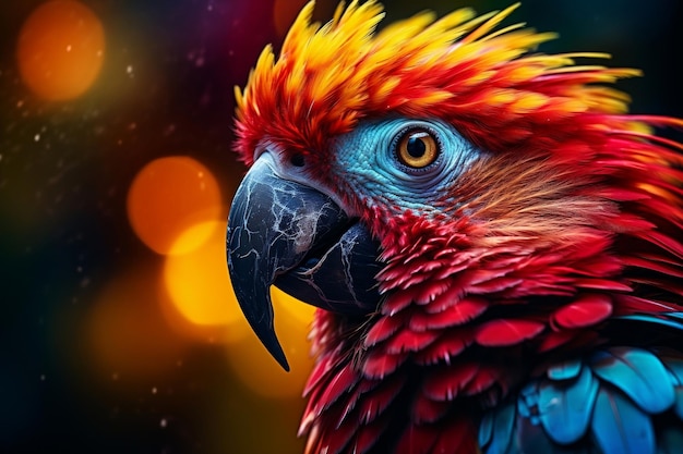 Exquisite Parrot Bird Stunning Close Up Portrait Generative AI