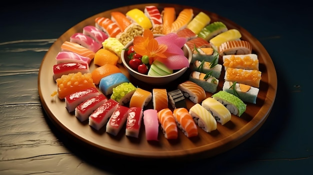 exquisite plate of sushi