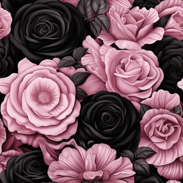 Exquisite and Romantic purple and Black Roses Arrangement in a Classic Style with Floral Details