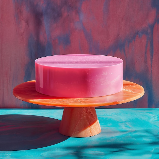 exquisite round cake on the stand ai photography