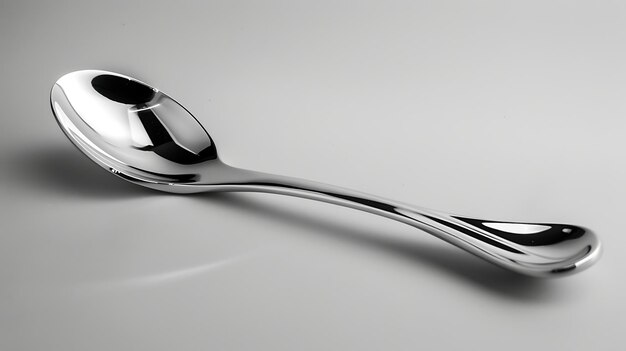 Exquisite silver spoon with a modern design Its simple and elegant curves make it a timeless piece of cutlery