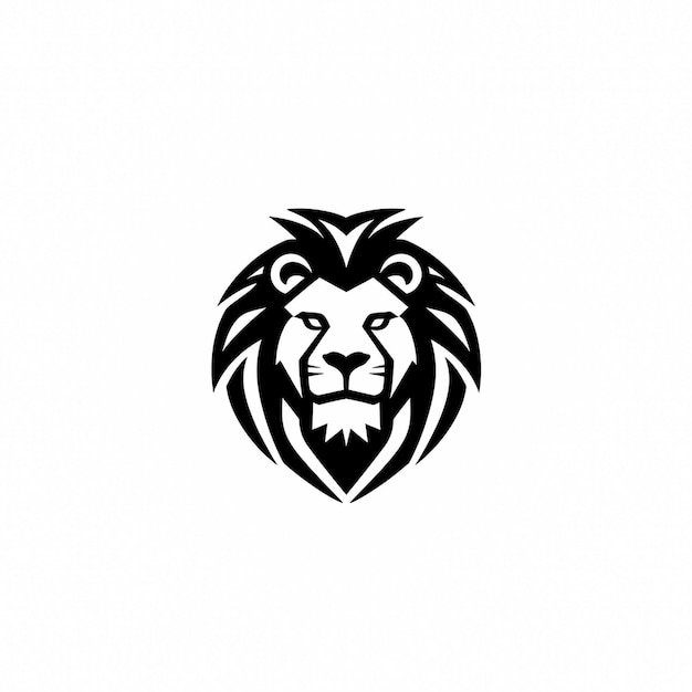 Photo an exquisite simple black lion logo isolated