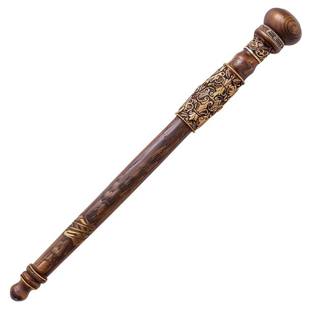 Exquisite Tonfa of Teak With a Handle That Is Both Elegant a Game Asset 3D Isolated Design Concept