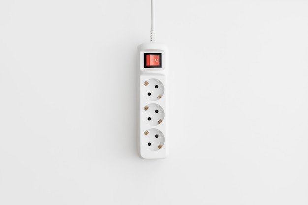 Extension socket on white background