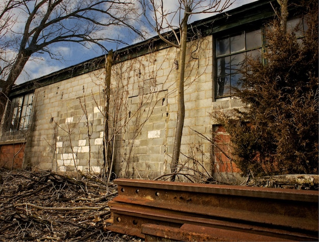 Exterior of abandoned house