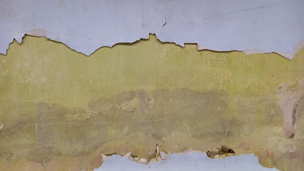 Exterior Background of an Old Cement Wall with Peeling and moldy Paint Cracked wall