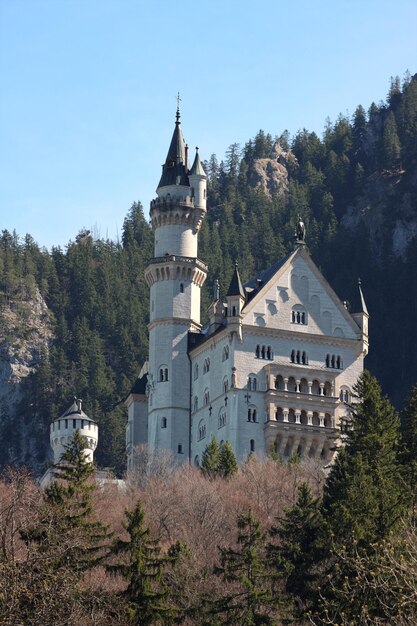 Exterior of beautiful medieval palace Neuschwanstein, Bavaria, Germany