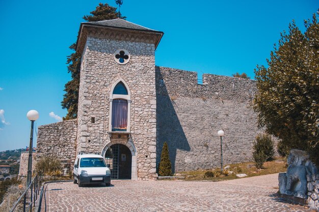 Exterior of building against clear sky