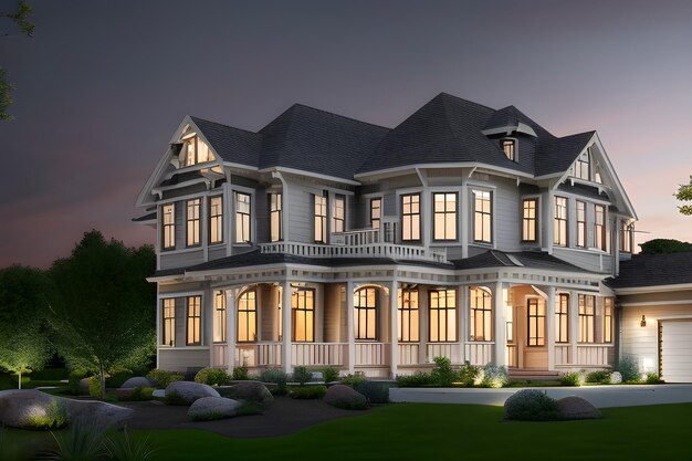 Exterior building decor photorealistic super detailed intricate dramatic sunset lighting shadow