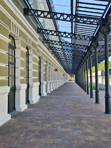 Photo exterior of the canfranc station in the province from huesca