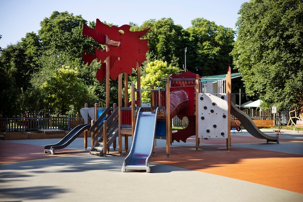 Photo exterior clean playground for kids