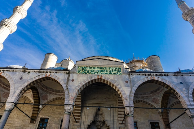 Exterior detail view at Sultan Ahmed Mosque (Blue Mosque) in Istanbul, Turkey