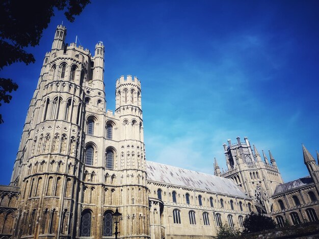 Exterior of ely cathedral with blue sky cambridgeshire uk