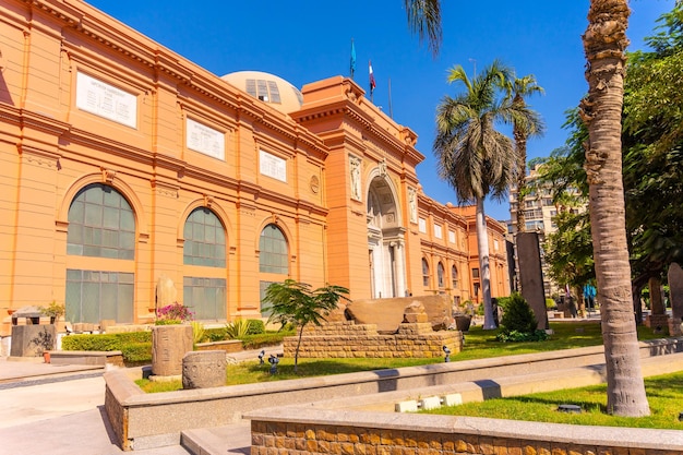 Exterior of the facade of the Egyptian Museum in Cairo