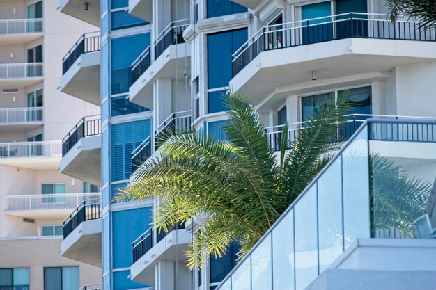 Exterior of high rise apartments in the tampa bay area usa