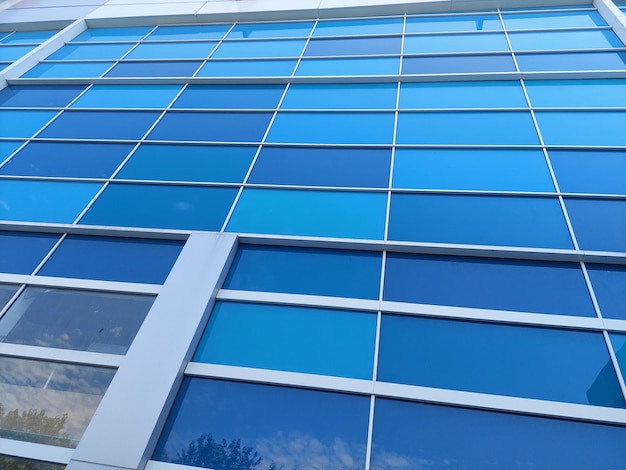 the exterior of the hotel building's glass windows.