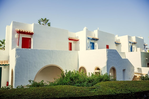 Exterior Hotel in the Greek style on the Aegean Sea