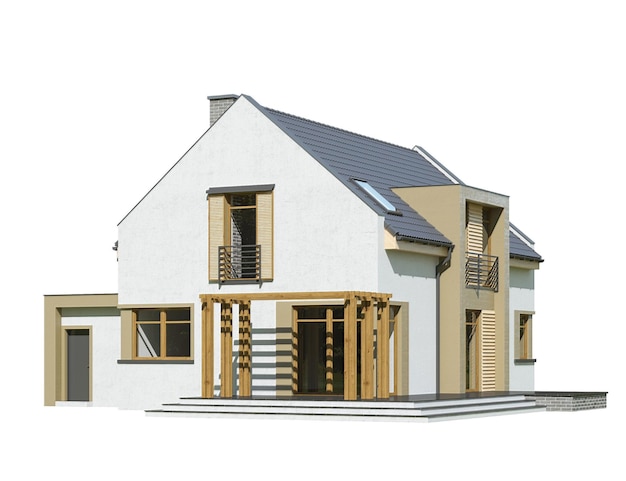 exterior house cottage 3d model