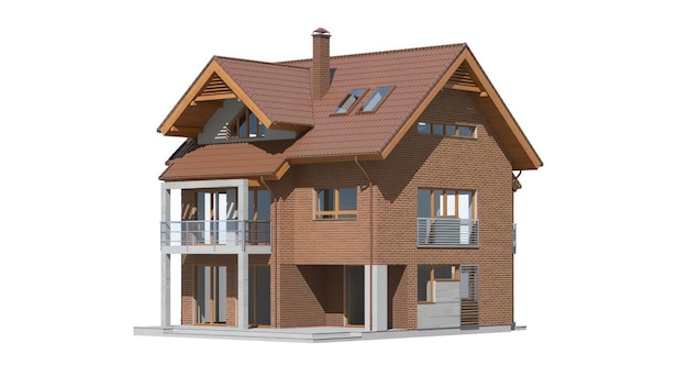 exterior house cottage 3d model