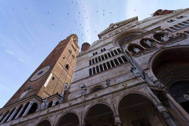 Exterior of the medieval cathedral duomo of cremona lombardy italy