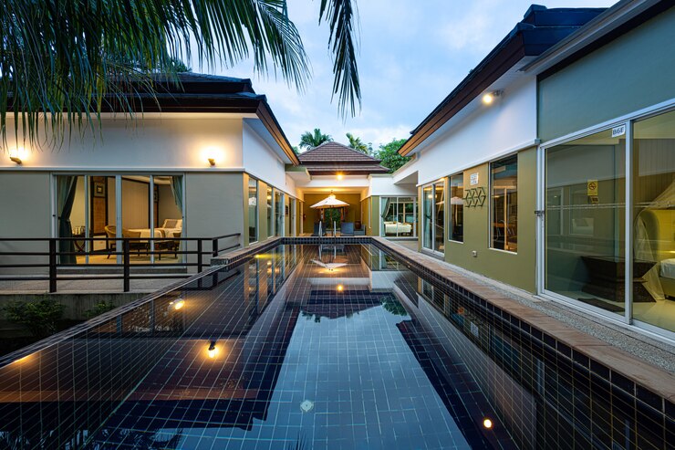 Exterior Modern Tropical Villa with Swimming Pool