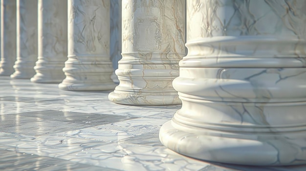 an exterior picture of columns in rows