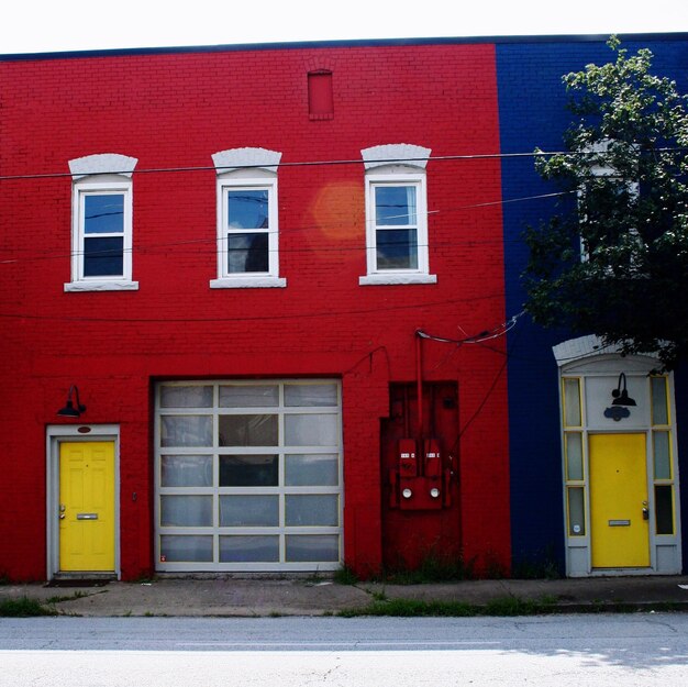 Exterior of red building