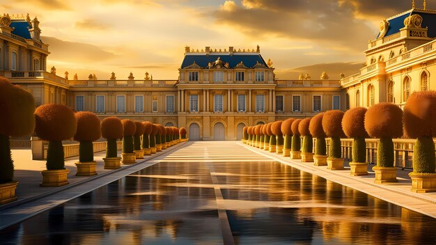 Foto scena esterna del palazzo di versailles