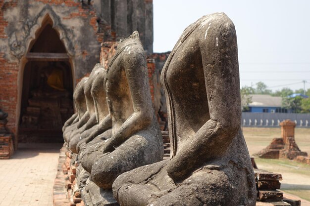 Exterior sculptures of the Wat Chaiwatthanaram in Ayutthaya Thailand