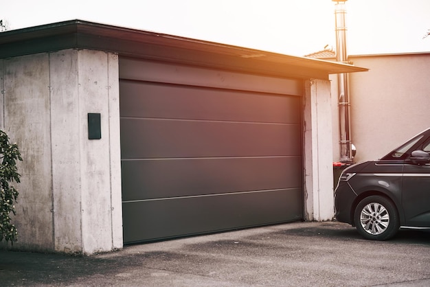 Exterior view of a beautiful house with garage gate