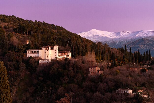 exterior view of generalife and sierra nevada