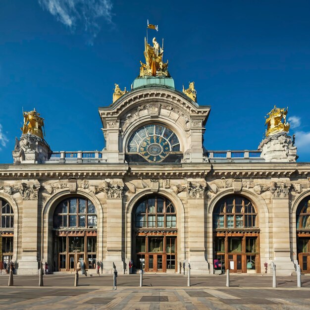 Exterior view of the historic Gare de Lyon train station built for the 1900 Paris World Exposition