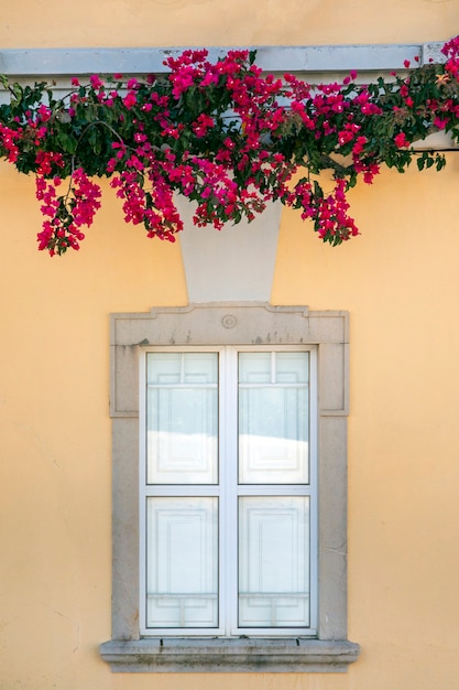 Exterior view of the typical portuguese architecture of the Algarve older buildings.