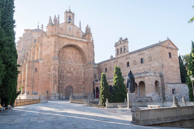 Exterior views facade of San Esteban Convent in Salamanca Spain