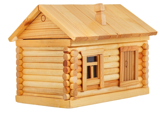 Foto esterno della casa di tronchi di legno