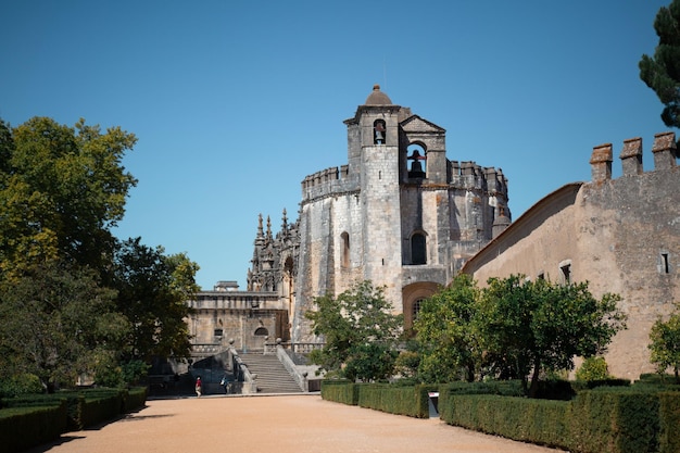 External view round Church of the Convent of Christ in Tomar Portugal