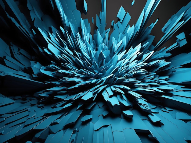 Extraordinary 3D illustration Abstract geometric background Explosion power design with crushing surface