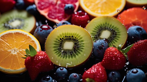 A extream closeup fresh fruits photography