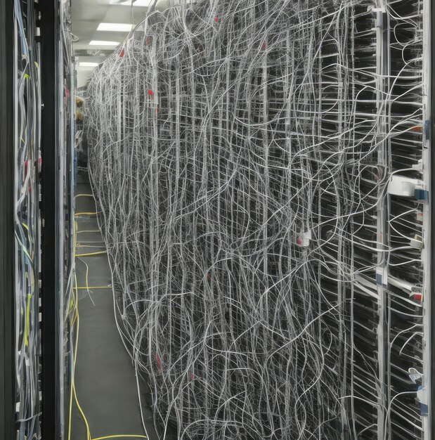 Photo extreamly detailed data center in realistic data center in data center server room