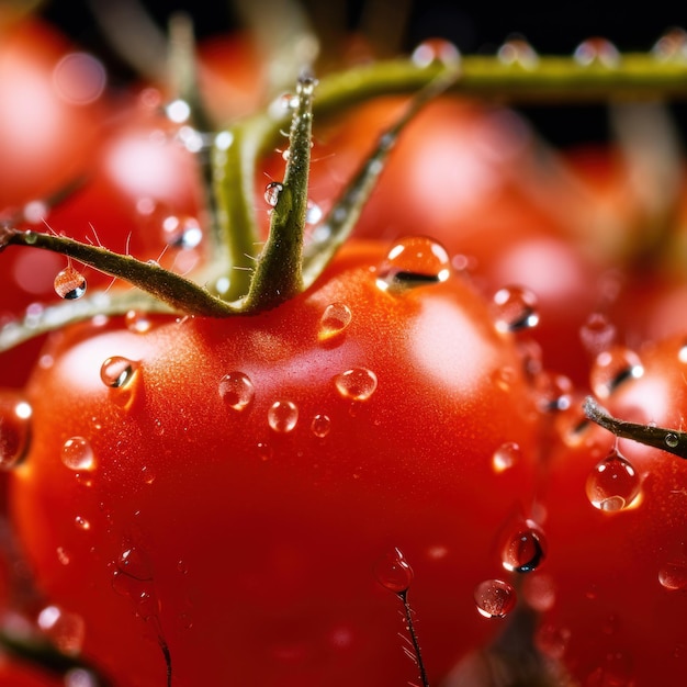 Extreme close-up foto van een verse tomaat