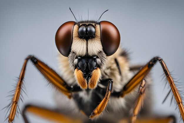 Extreme close-up insectenvlieg macro shooting