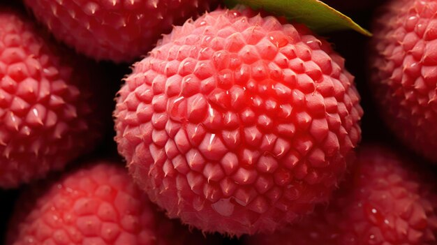 Extreme close-up van een Lychee zeer gedetailleerde minimalistische stijl bovenaanzicht AI gegenereerd