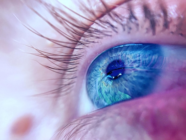 Extreme close-up van het menselijk oog