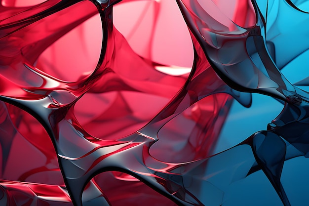 extreme closeup background with red ice blue black glass materials