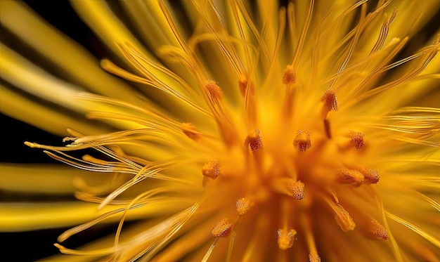 Extreme closeup of a dandelion seed head with individual seeds visible Creating using generative AI tools