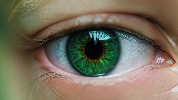 Экстремальный крупный план зеленого глаза