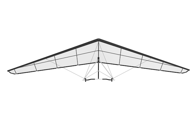 Extreme Closeup Hang Gliding on a white background