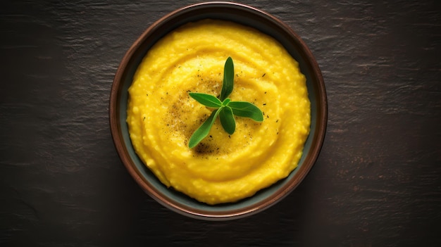 Extreme Closeup of Polenta Bowl AI Generated